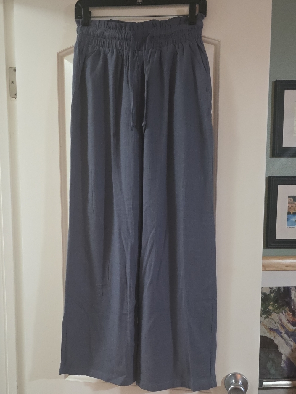 Wide-Leg Pull-On Pants in Slate Blue for Women